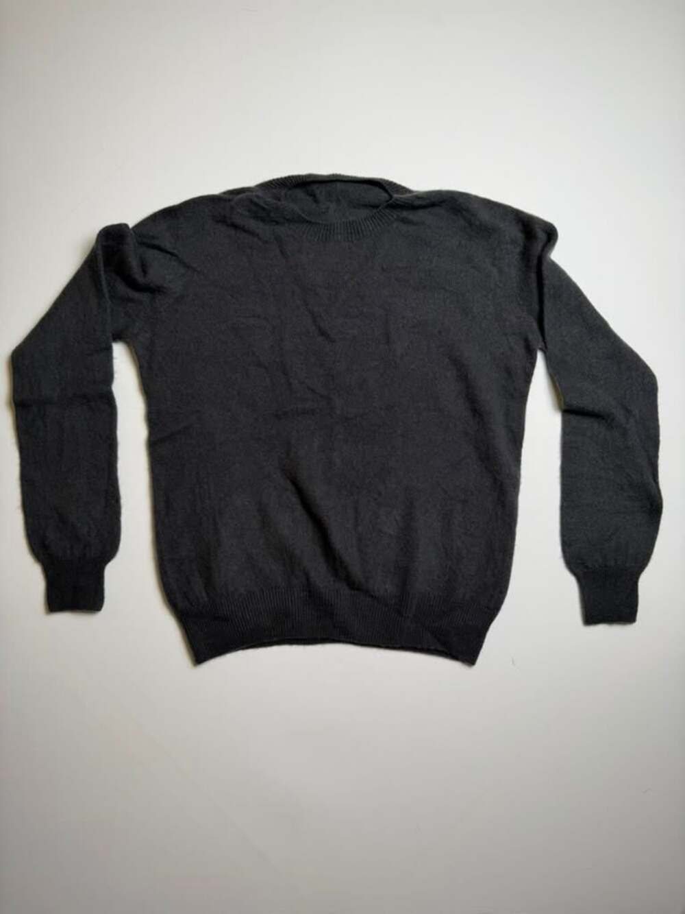 Preppy Basic Dark Grey Soft Stretchy Crewneck Long Sleeve Knit Sweater